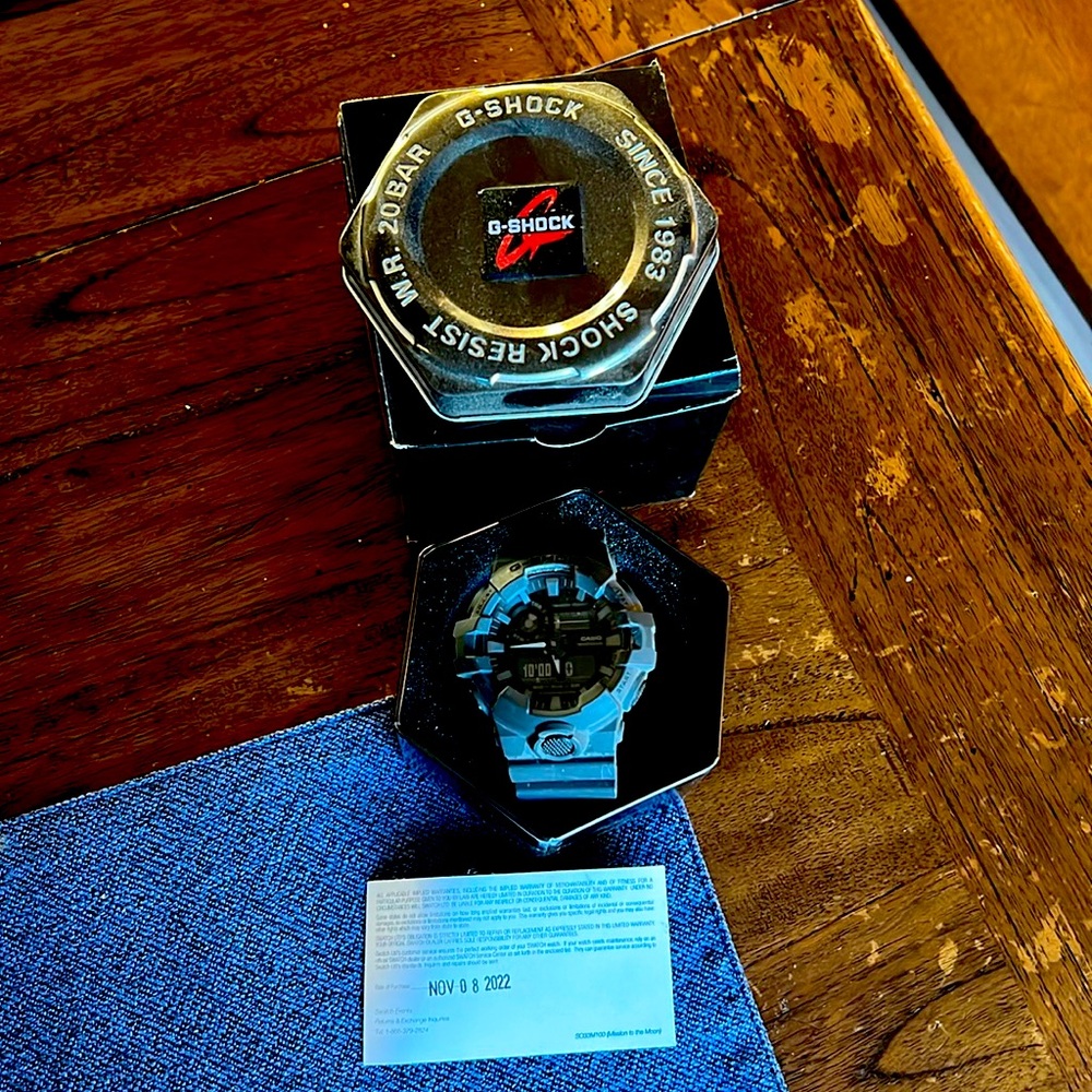 Casio G Shock Watch. Rarely worn. Original tin and box.